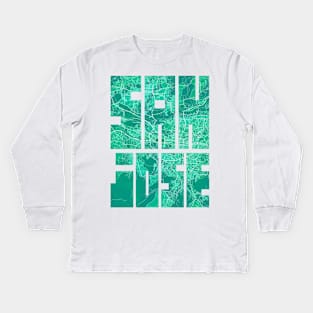 San Jose, Costa Rica City Map Typography - Watercolor Kids Long Sleeve T-Shirt